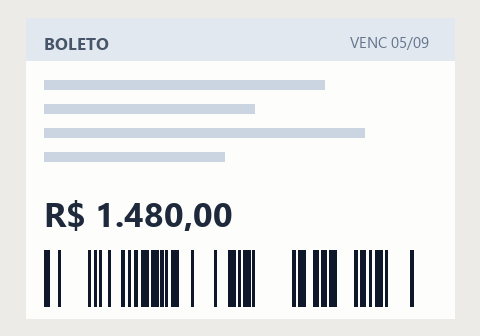 Foto de um boleto enviada pelo WhatsApp